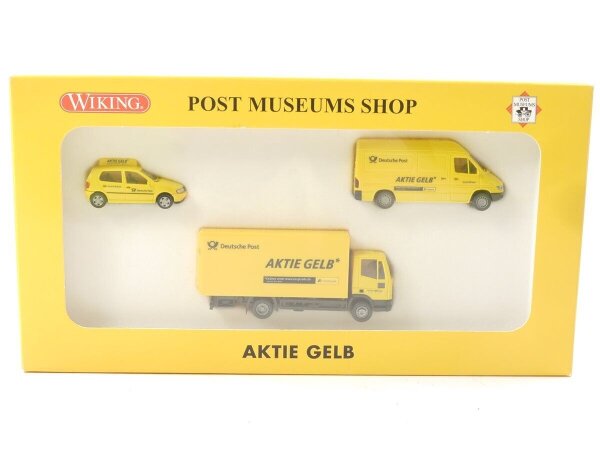 Wiking H0 81-11 Modellauto-Set 3-tlg. "Aktie Gelb" 1:87