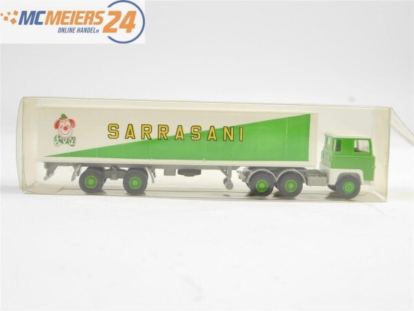 E188a Wiking H0 25 5204 Modellauto LKW Sattelzug Scania "Sarrasani" 1:87