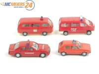 E386 Wiking H0 4x Modellauto PKW VW Golf / Mercedes  "Feuerwehr 112" 1:87
