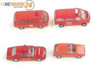 E386 Wiking H0 4x Modellauto PKW VW Golf / Mercedes  "Feuerwehr 112" 1:87