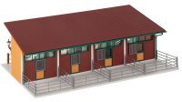 Faller H0 130597 Gebäude Pferdestall mit 4 Pferden