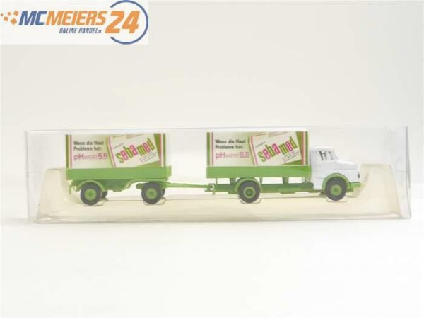 E194 Vierke H0 Modellauto LKW Pritsche mit Anhänger MB "Sebamed" 1:87