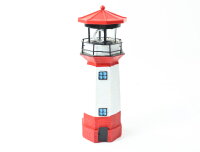 Solar LED Leuchtturm ca. 27cm rot/weiß