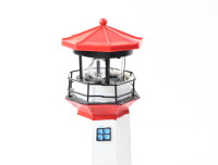 Solar LED Leuchtturm ca. 27cm rot/weiß