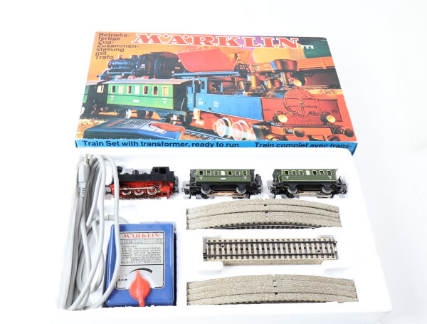 Märklin H0 2911 Startpackung Personenzug mit  Dampflok Gleisen Trafo / Licht