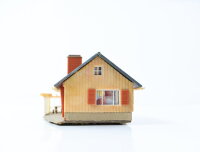 Spur H0 Gebäude Wohnhaus Einfamilienhaus / Licht