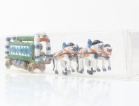 Spur H0 Figur Kutsche Fuhrwerk Pferdegespann Bierfass...