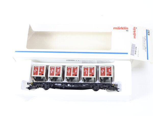 Märklin H0 4767 Güterwagen Behältertragwagen "Haus zu Haus" 440 7 021-5 DB / NEM