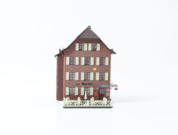 Faller H0 130415 Gebäude Gasthaus Krone mit Biergarten / Licht