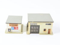 Spur H0 2x Gebäude Autowäsche Waschanlage und Verkaufsraum