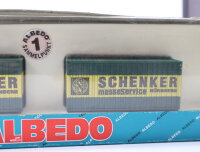 Albedo H0 500166 Ladegut 2-tlg. Container "Schenker Messeservice Nürnberg"