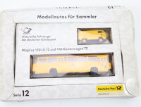 Brekina H0 Modellauto Magirus 150 LS 12, VW Kastenwagen T2 Postauto 1:87