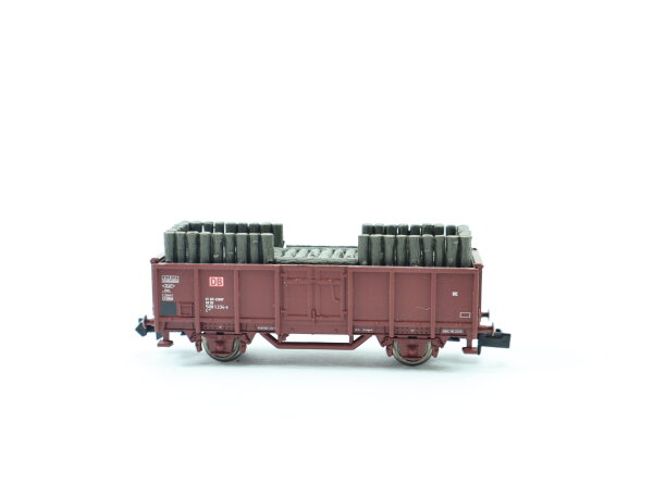 Minitrix N aus 11416 K Güterwagen Hochbordwagen mit Holz 508 1 234-8 DB / NEM