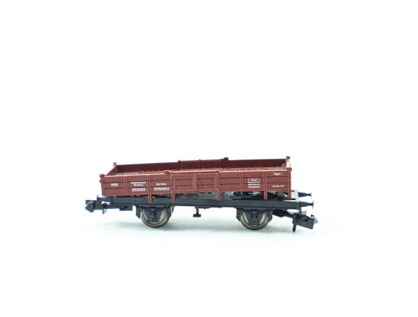 Minitrix N aus 51010 offener Güterwagen Niederbordwagen "Tucher Brauerei" / NEM