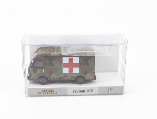 Brekina H0 14636 Modellauto Militärfahrzeug Saviem SG2 Militär Sanitäter 1:87