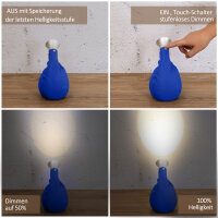 Lichtsack Spot Kabellose Tischleuchte in blau, dimmbar, wiederaufladbar Original