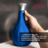 Lichtsack Spot Kabellose Tischleuchte in blau, dimmbar, wiederaufladbar Original