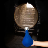 Lichtsack Spot Kabellose Tischleuchte in blau, dimmbar, wiederaufladbar Original