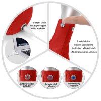 Lichtsack Spot Kabellose Tischleuchte in rot, dimmbar, wiederaufladbar Original