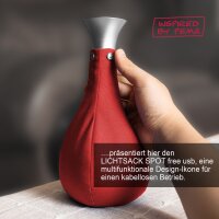 Lichtsack Spot Kabellose Tischleuchte in rot, dimmbar, wiederaufladbar Original