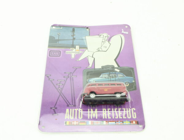 Hümmer H0 Modellauto Werbemodell VW Bulli  T1 DB mit Blechschild