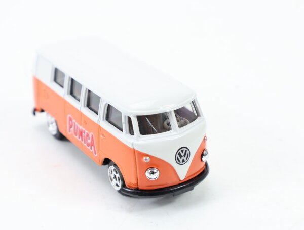 Welly 2221 Modellauto PKW VW T1 Microbus 1962 Orange/weiß "Punica"