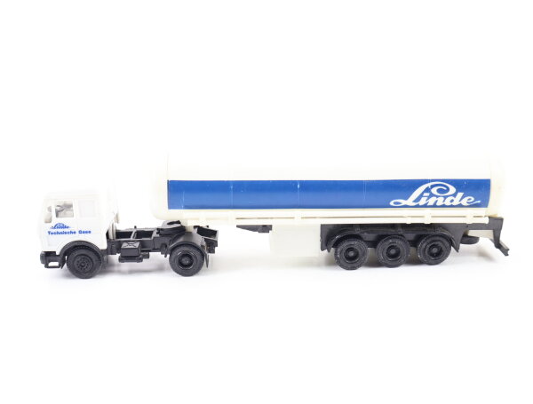 Herpa H0 811110 Modellauto LKW MB NG Gastank-Sattelzug "Linde" Weiß/Blau 1:87