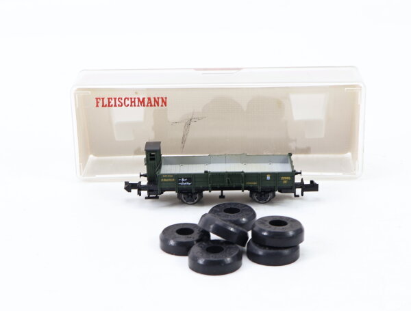 Minitrix N 23639 Güterwagen Rungenwagen mit Bremserhaus und Ladung K.Bay.Sts.B.