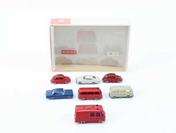 Wiking N 7 x Modellauto PKW Einsatzfahrzeuge u.a. "Feuerwehr" Konvolut 1:87