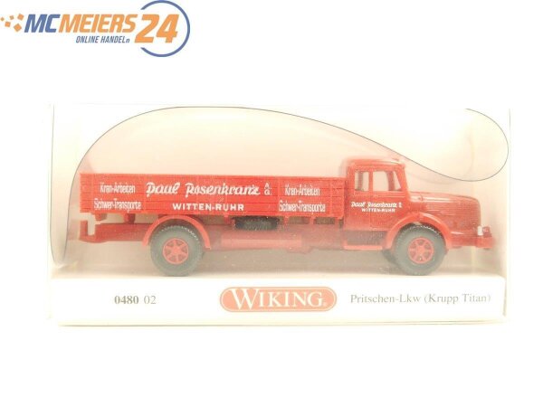 E188 Wiking H0 0480 02 Modellauto Pritschen-LKW Krupp Titan "P. Rosenkranz" 1:87