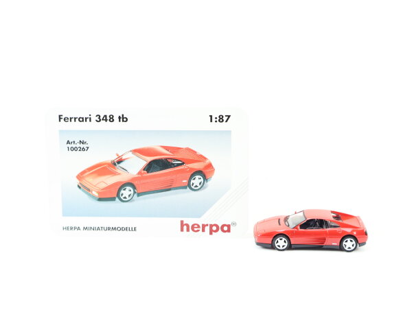 Herpa H0 100267 Modellauto PKW Ferrari 348 tb Rot 1:87