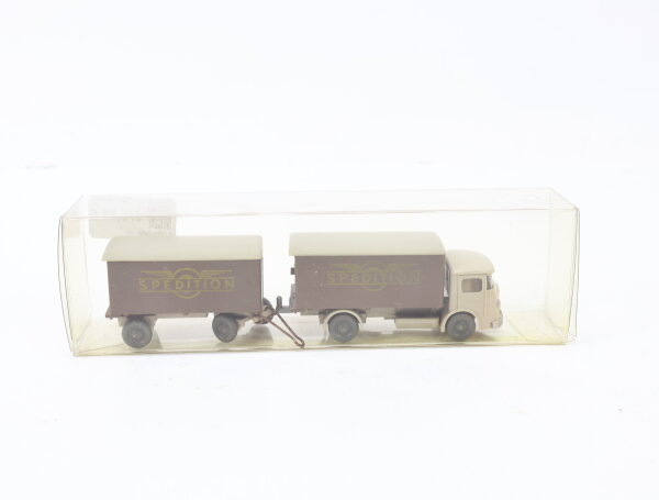Wiking H0 663/1 549/1 Modellauto LKW Büssing 4500 Spediton mit Anhänger 1:87