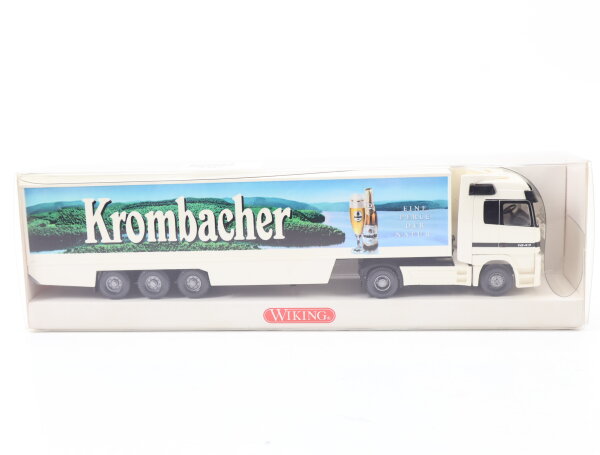 Wiking H0 Modellauto LKW MB Astros Koffersattelzug "Krombacher" Weiß 1:87