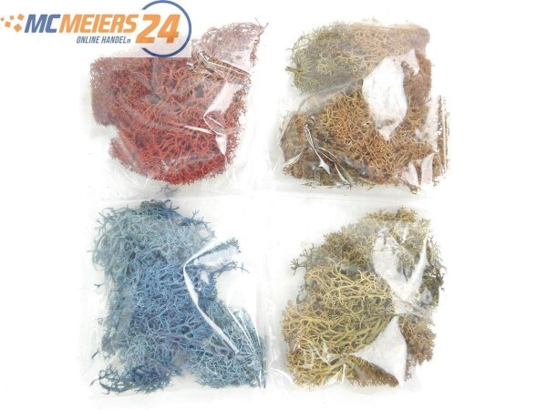 E437 Landschaftsbau 4-tlg. Moos Dekomoos Islandmoos rotbraun grünbraun rot blau