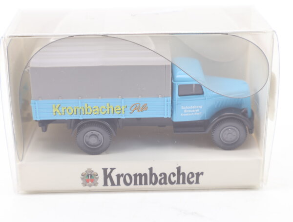 Wiking H0 Modellauto Pritschen LKW Opel Blitz "Krombacher" Blau 1:87