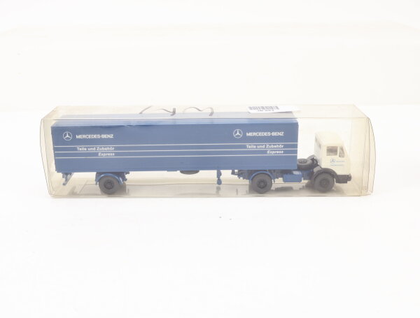 Wiking H0 544 ? Modellauto LKW MB "Teile und Zubehör" Sattelzug Blau 1:87