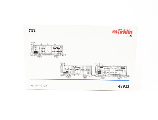 Märklin H0 48922 gedeckter Güterwagen -Set 3-tlg. "Fleischtransport" / NEM MHI