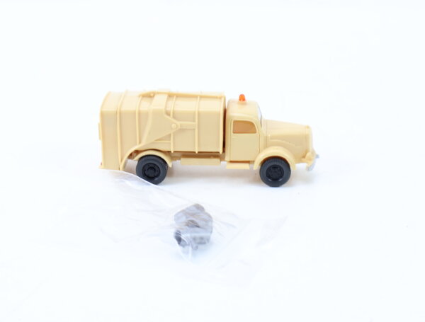 Wiking H0 1145/3 Modellauto Müllwagen MB 3500 hellbeige 1:87
