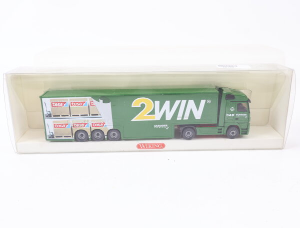 Wiking H0 529 03 44 Modellauto LKW Großraumauflieger MB Actros "2Win" Grün 1:87