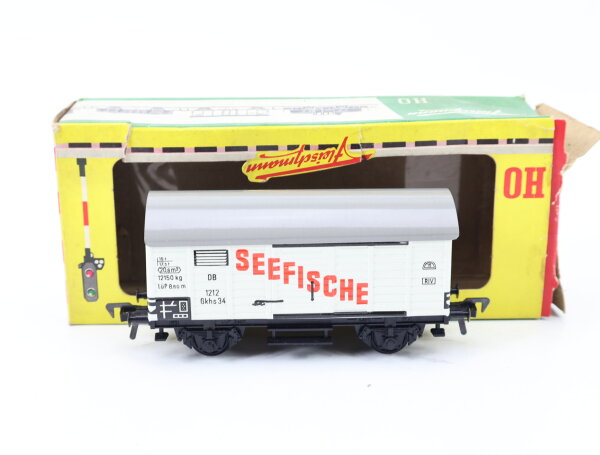 Fleischmann H0 1212 ged. Güterwagen Kühlwagen "Seefische" 1212 Gkhs DB / Blech