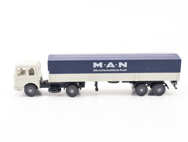 Wiking H0 535/2C Modellauto LKW MAN 19.230 Pritschensattel "MAN" grauweiß 1:87