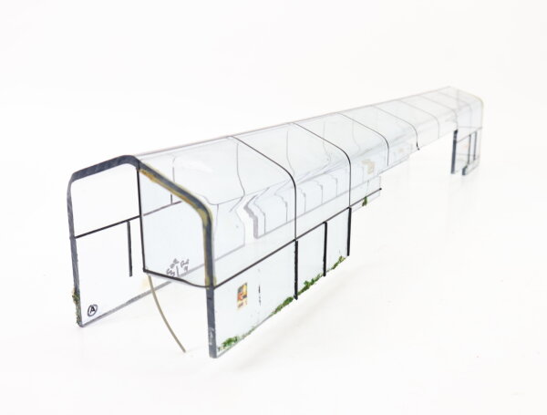 Eigenbau Gebäude Bahnhof Gleis Überdachung / Plastik