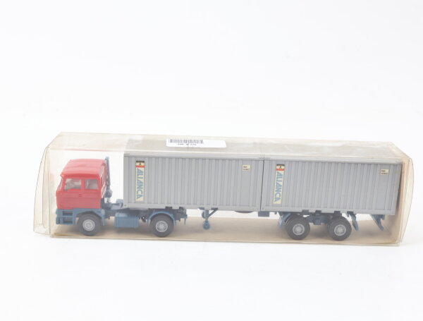 Wiking H0 24524 Modellauto LKW Alianca Containersattelzug Grau/Rot 1:87