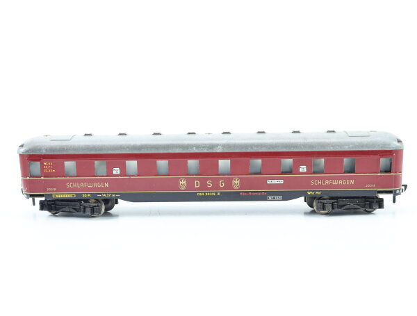 Fleischmann H0 1505 Personenwagen Schlafwagen DSG WL 4ü 20318 / Blech Licht