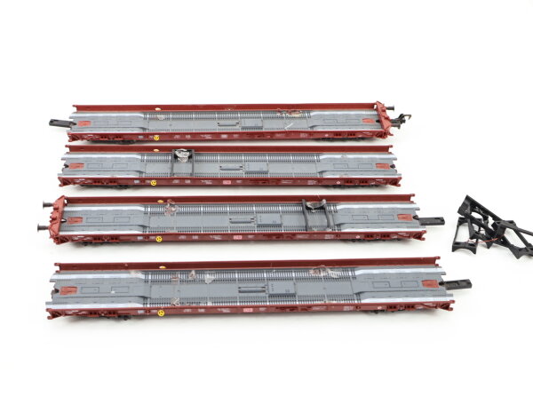 Fleischmann H0 5270 5271 4x Güterwagen Autotransportwagen Saadkms DB / NEM