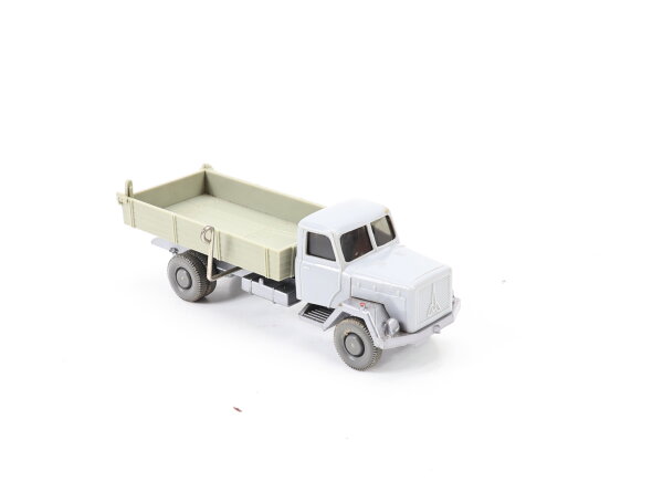 Wiking H0 1107/2C Modellauto LKW Flachpritschenkipper Saturn silbergrau 1:87