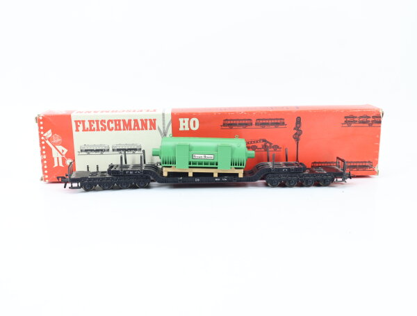 Fleischmann H0 5299 Güterwagen Tiefladewagen mit Generator 980 901 DB