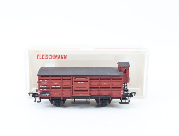 Fleischmann H0 5356 Güterwagen Verschlagwagen mit Bremserhaus 358 536 DB