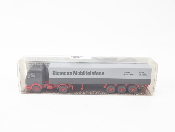 Wiking H0 Modellauto LKW MB Werbemodell "Siemens Mobiltelefone" Grau/Rot 1:87