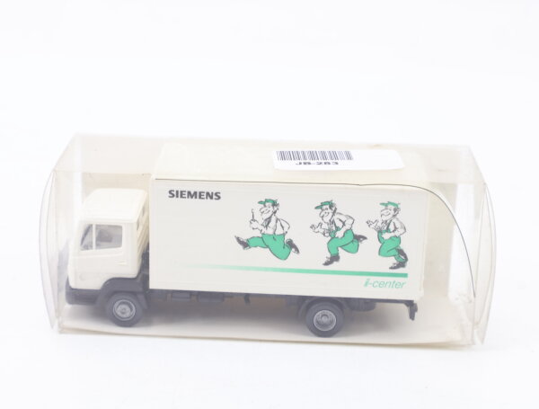 Wiking H0 Modellauto LKW MB Werbemodell Siemens i-center Weiß 1:87